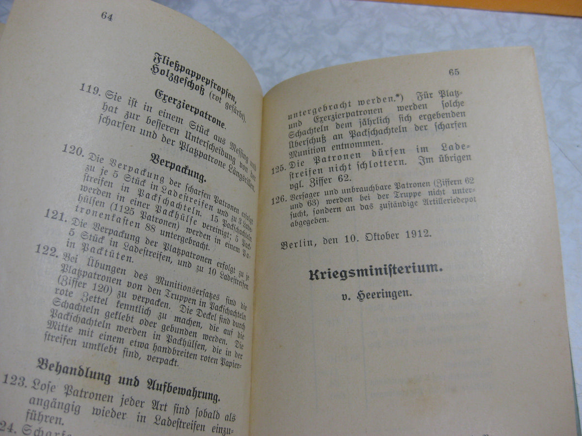 Originalausgabe Dienstvorschrift Gewehr 98 Mittler &amp; Sohn 1912 Heeresdienstvorschrift SELTEN !!