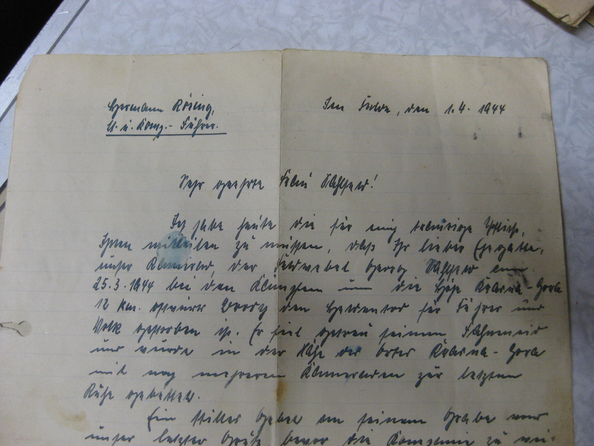 Nachlass Dokumente Verleihungsurkunden Besitzzeugnis Ostfront / Russland