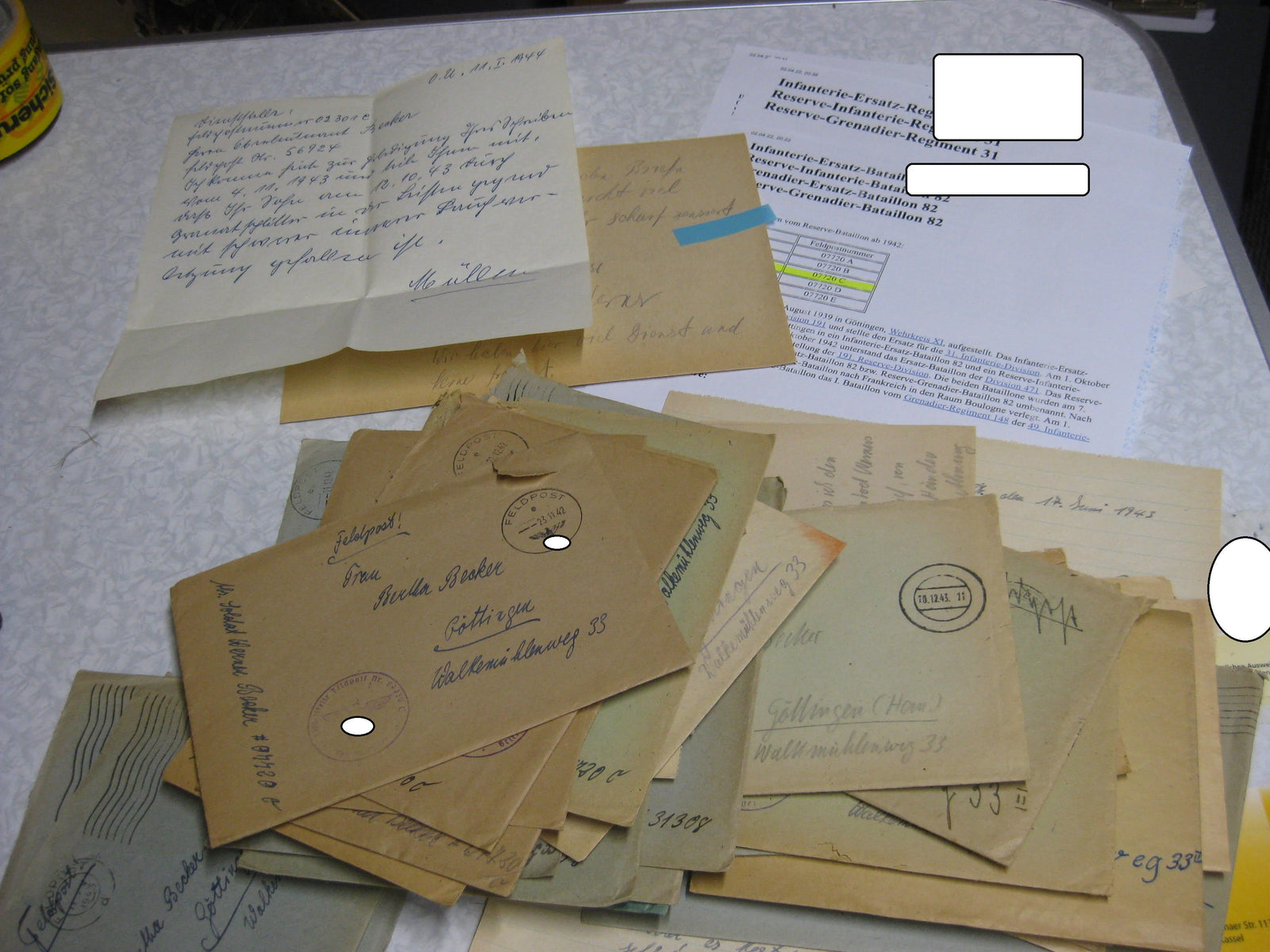 Nachlass Dokumente Feldpost Soldat Frankreich Westfront im Raum BOLOGNE