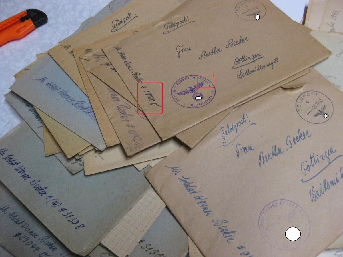 Nachlass Dokumente Feldpost Soldat Frankreich Westfront im Raum BOLOGNE