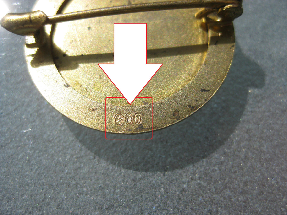 unbekannte Medaille 800er SILBER / Vergoldet unbekannter Orden unbekanntes Abzeichen Erinnerungsabzeichen ???