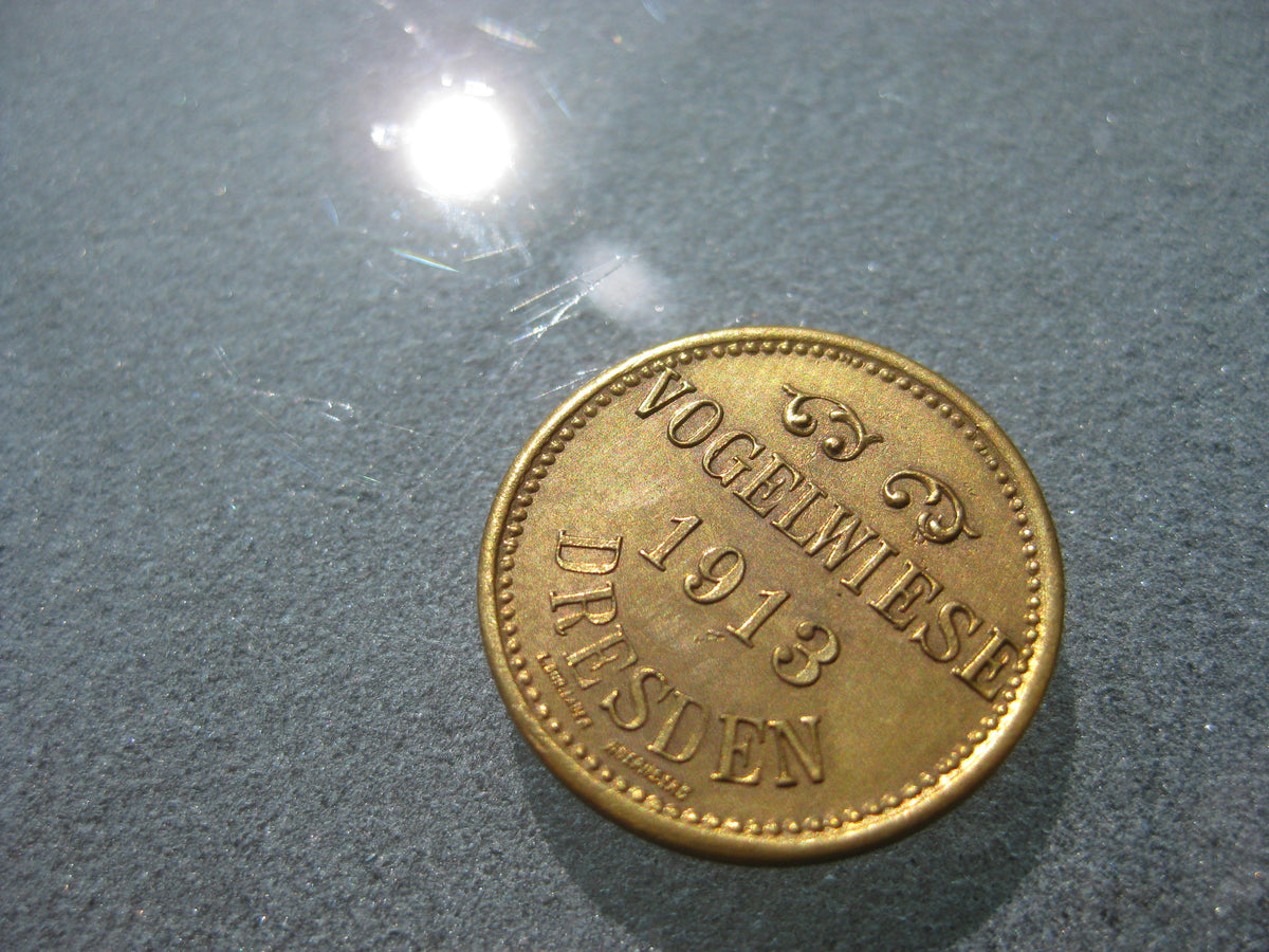 Jeton Biermarke Vogelwiese 1913 Dresden / Sachsen