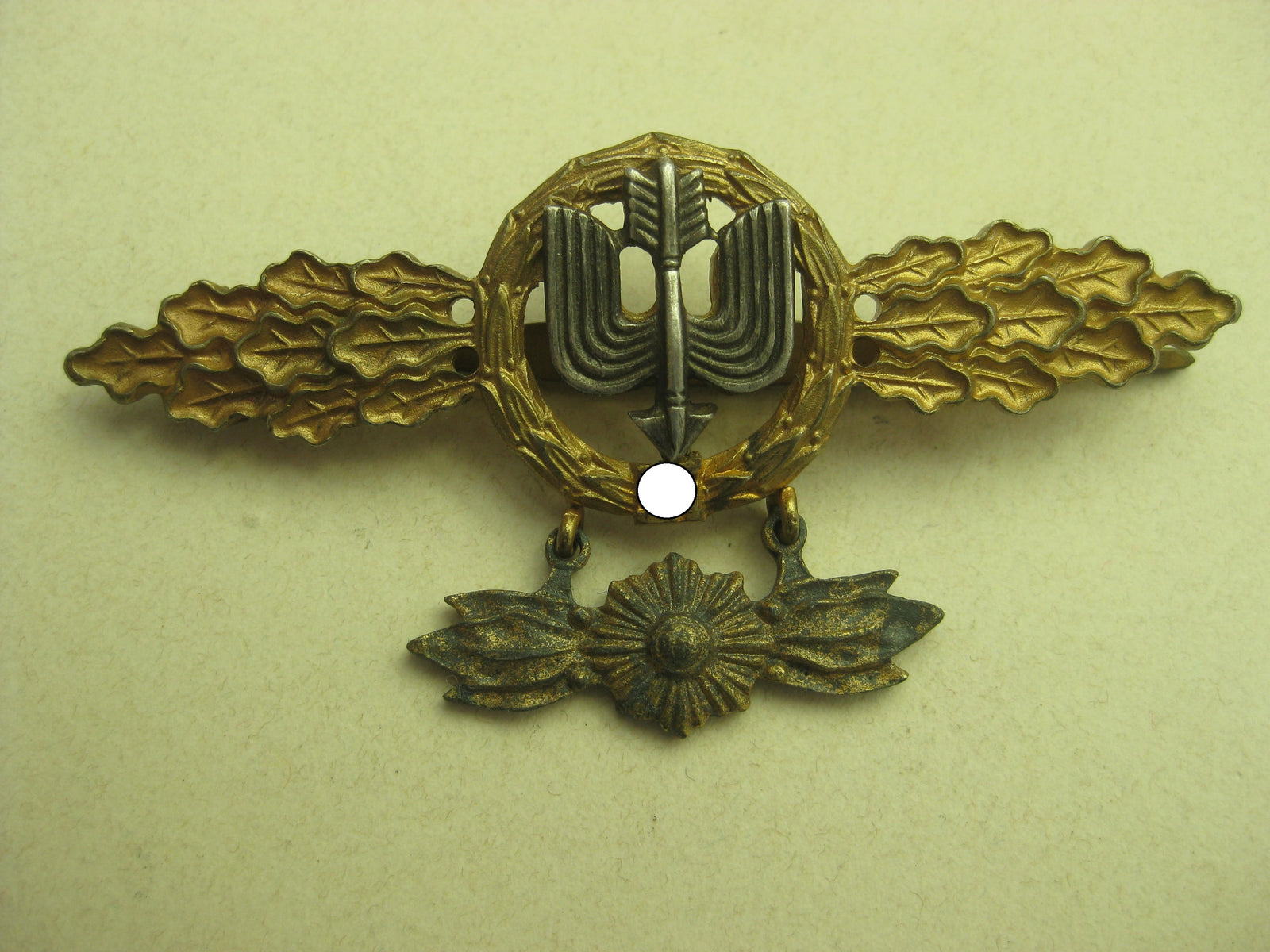 Frontflugspange für ZERSTÖRER / Schlachtflieger in Gold MIT Anhänger !!!! EXTREM SELTEN !!!!