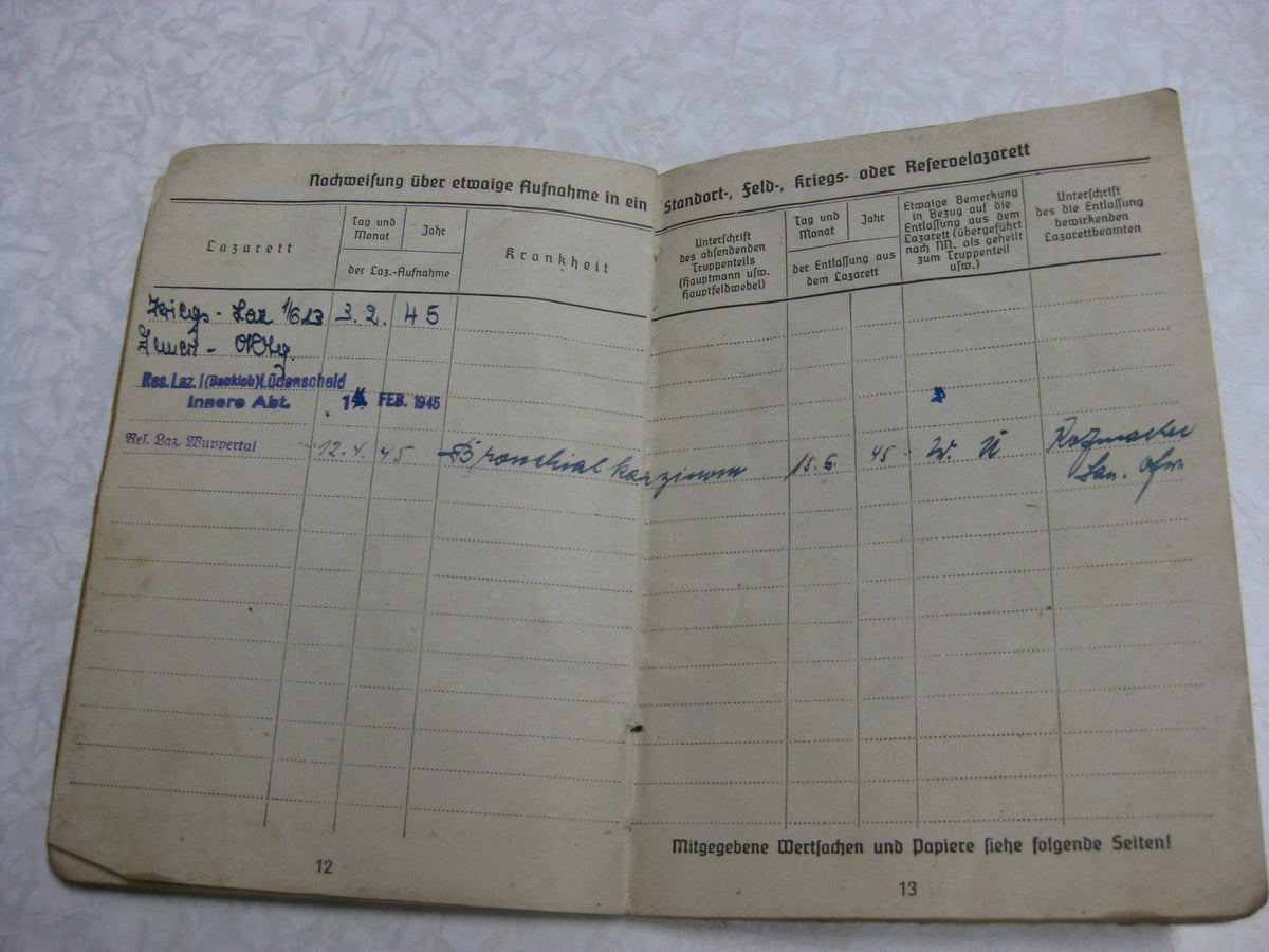 Soldbuch Wehrmacht Heer Landesschützen Bataillon