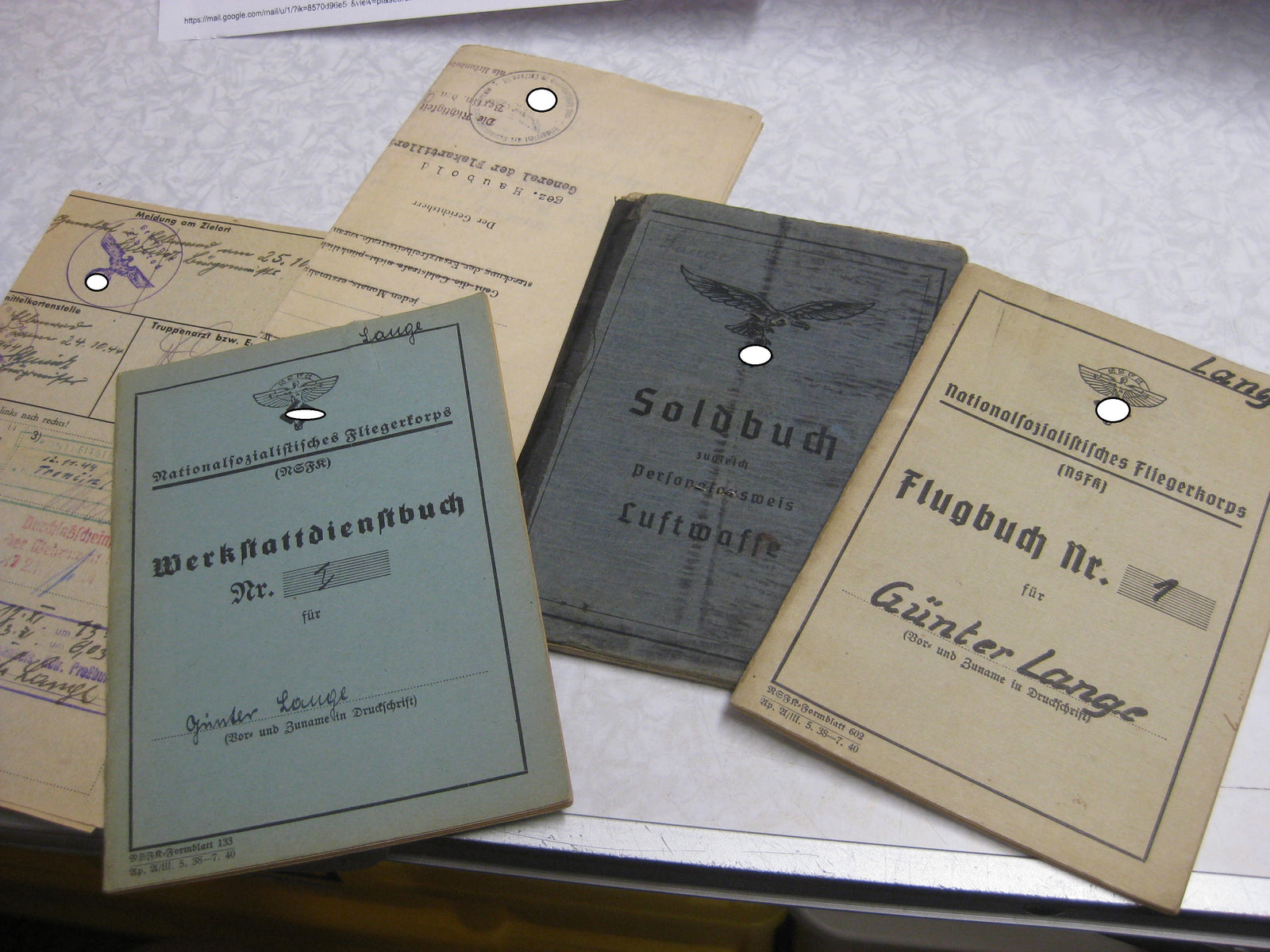 Soldbuch Flugbuch Wehrpaß Wehrmacht Luftwaffe Verwundetenabzeichen in GOLD