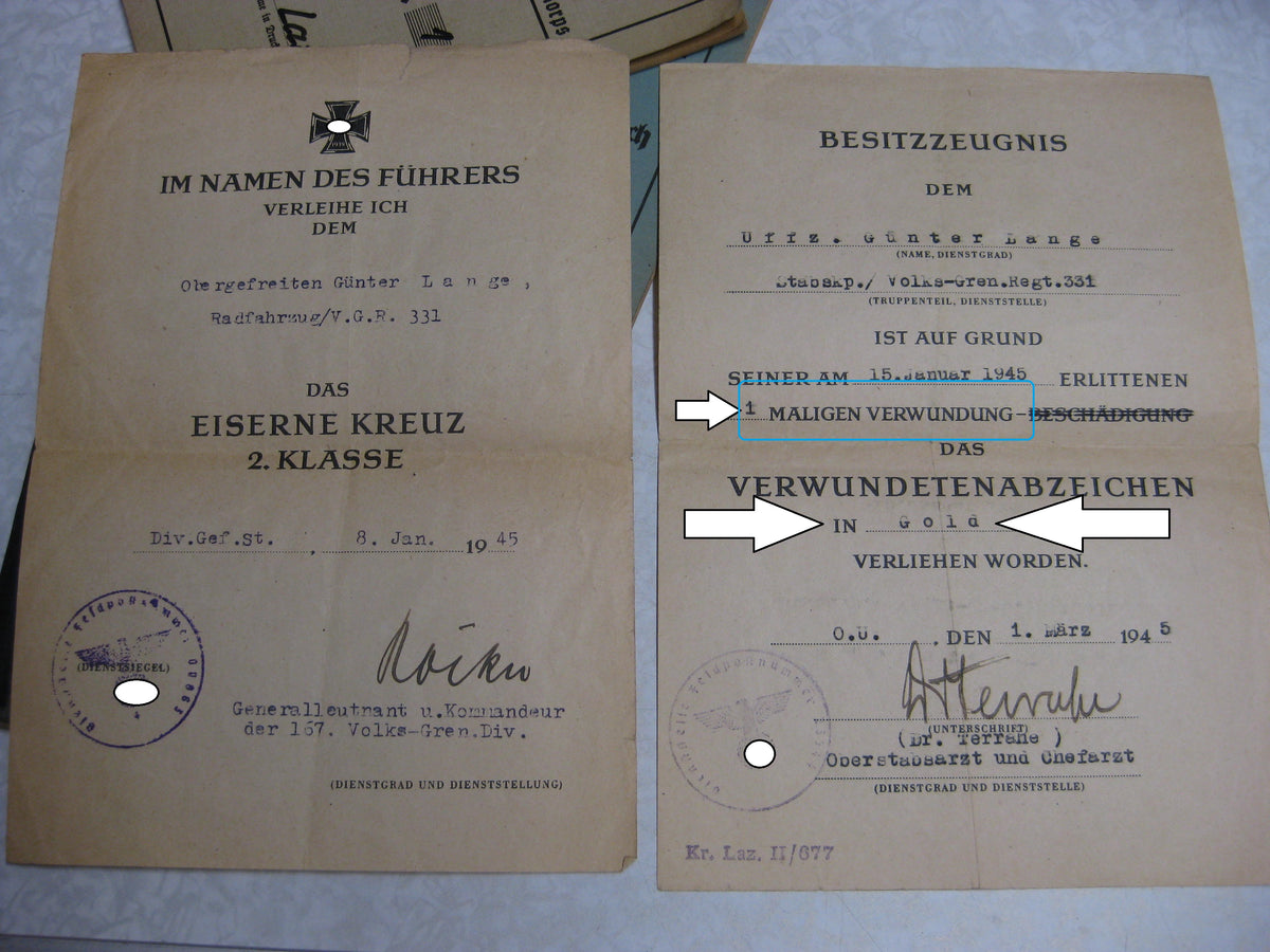 Soldbuch Flugbuch Wehrpaß Wehrmacht Luftwaffe Verwundetenabzeichen in GOLD