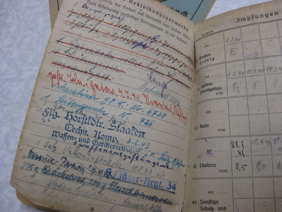 Soldbuch Flugbuch Wehrpaß Wehrmacht Luftwaffe Verwundetenabzeichen in GOLD