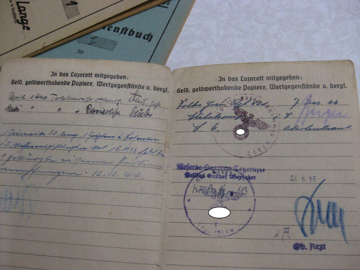 Soldbuch Flugbuch Wehrpaß Wehrmacht Luftwaffe Verwundetenabzeichen in GOLD