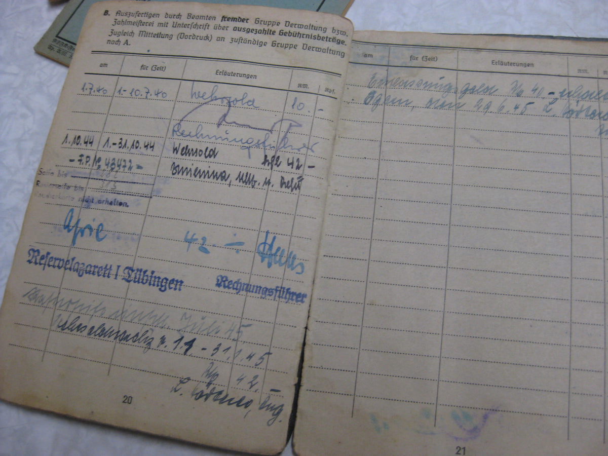 Soldbuch Flugbuch Wehrpaß Wehrmacht Luftwaffe Verwundetenabzeichen in GOLD