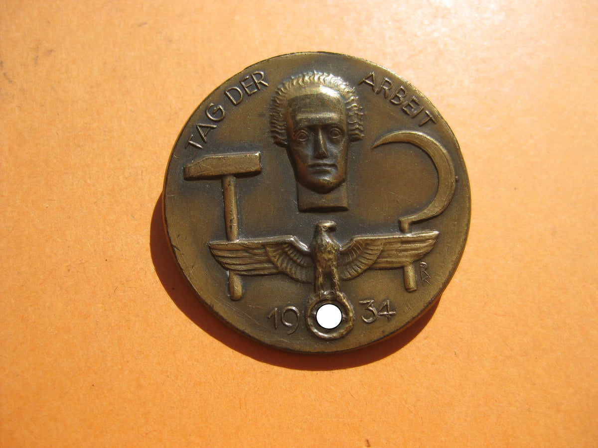 Abzeichen Tag der Arbeit am 1. Mai 1934 Reichsverband Pforzheim No5