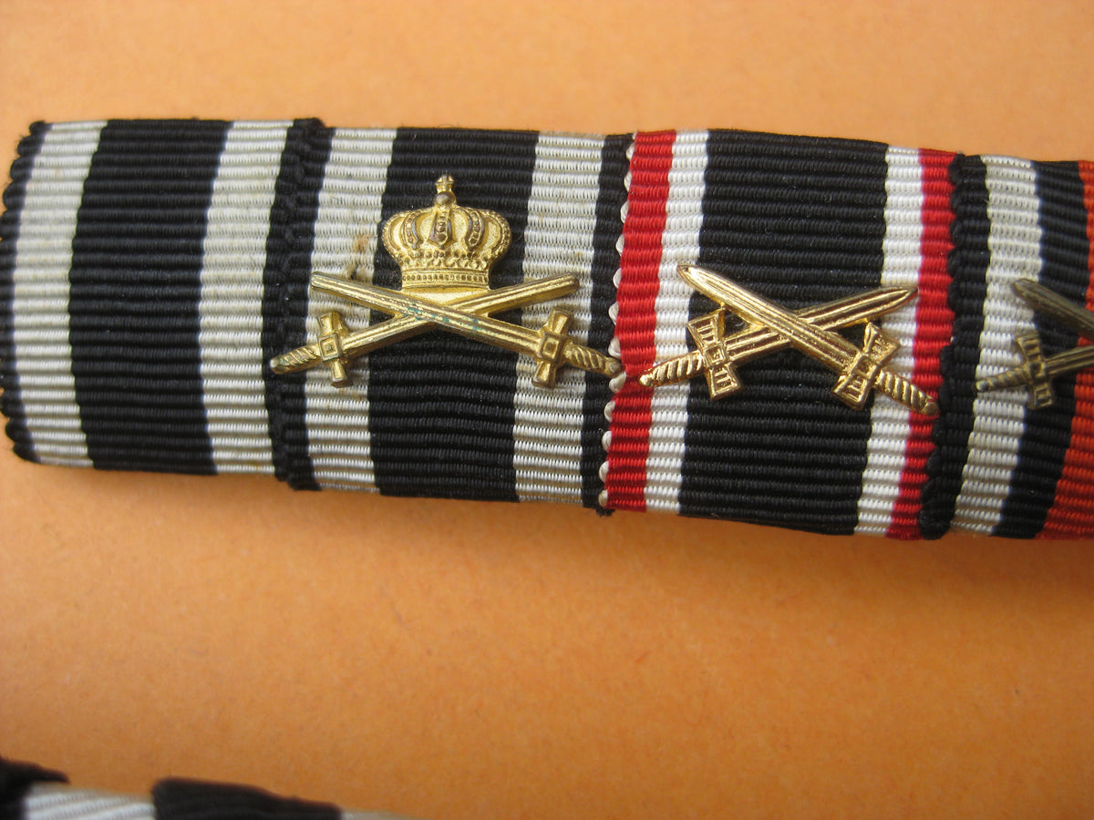 5er Ordensspange Eisernes Kreuz 1914 (EK2/14)  Ritterkreuz Hausorden von Hohenzollern