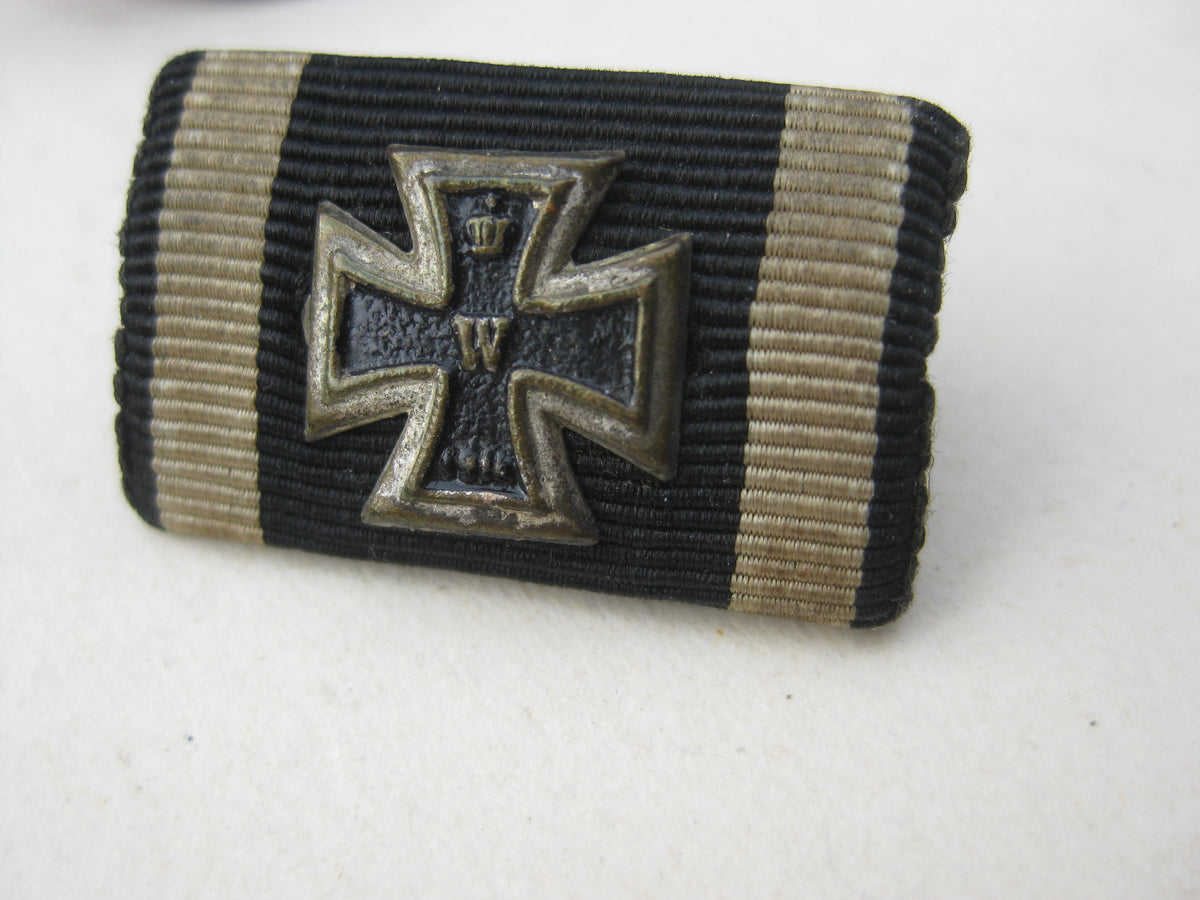 Feldspange Eisernes Kreuz 1914 (EK2/14)   Frontkämpfer -Miniaturen- Bandauflage und Trägerfoto