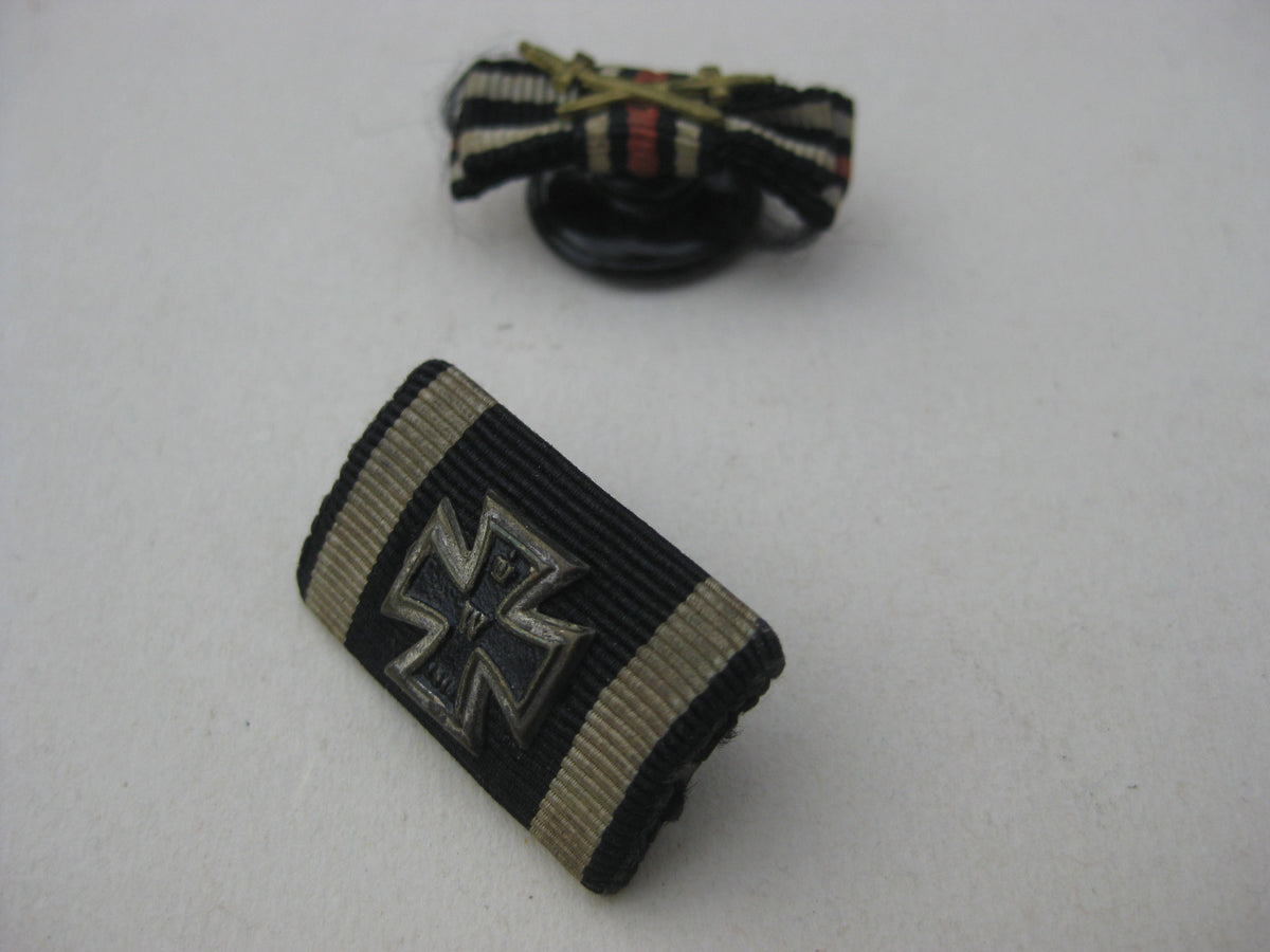 Feldspange Eisernes Kreuz 1914 (EK2/14)   Frontkämpfer -Miniaturen- Bandauflage und Trägerfoto