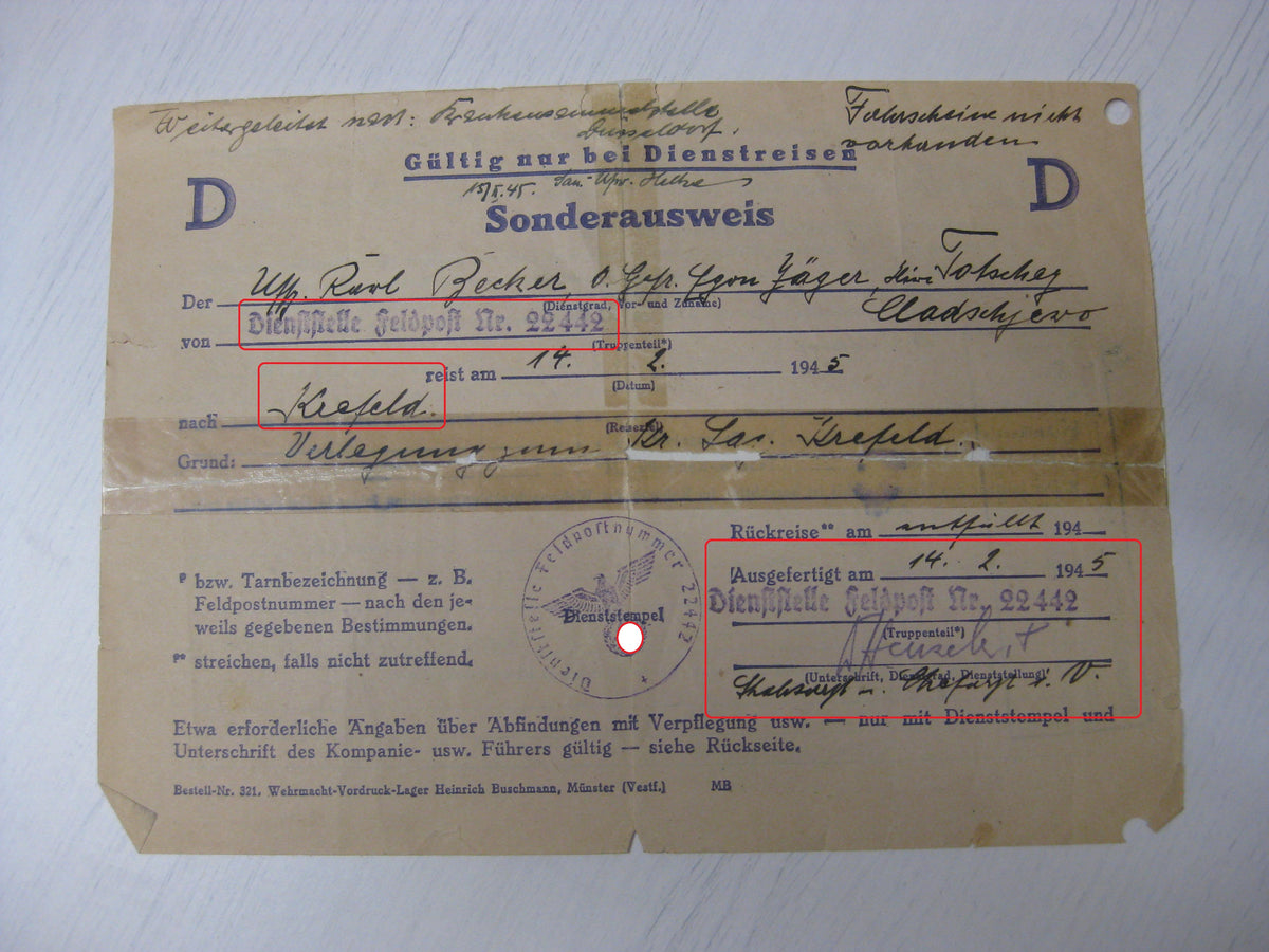 Besitzzeugnis Verleihungsurkunden Eisernes Kreuz Sturmabzeichen Kriegsverdienstkreuz etc etc !! Ostfront