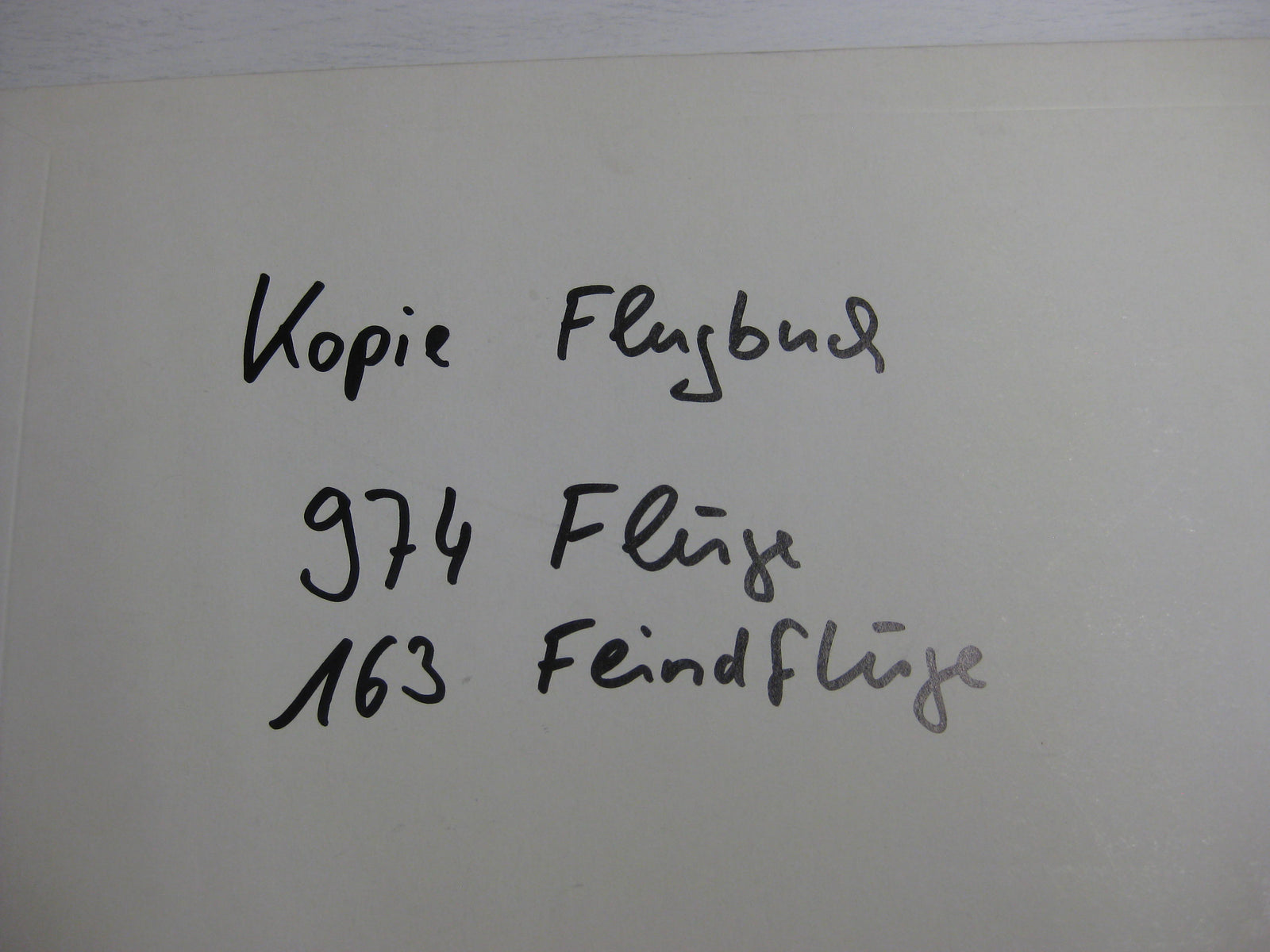 Kopie Flugbuch Luftwaffe Träger goldene Frontflugspange 974 Flüge mit 163 (!!) eingetragenen Feindflügen