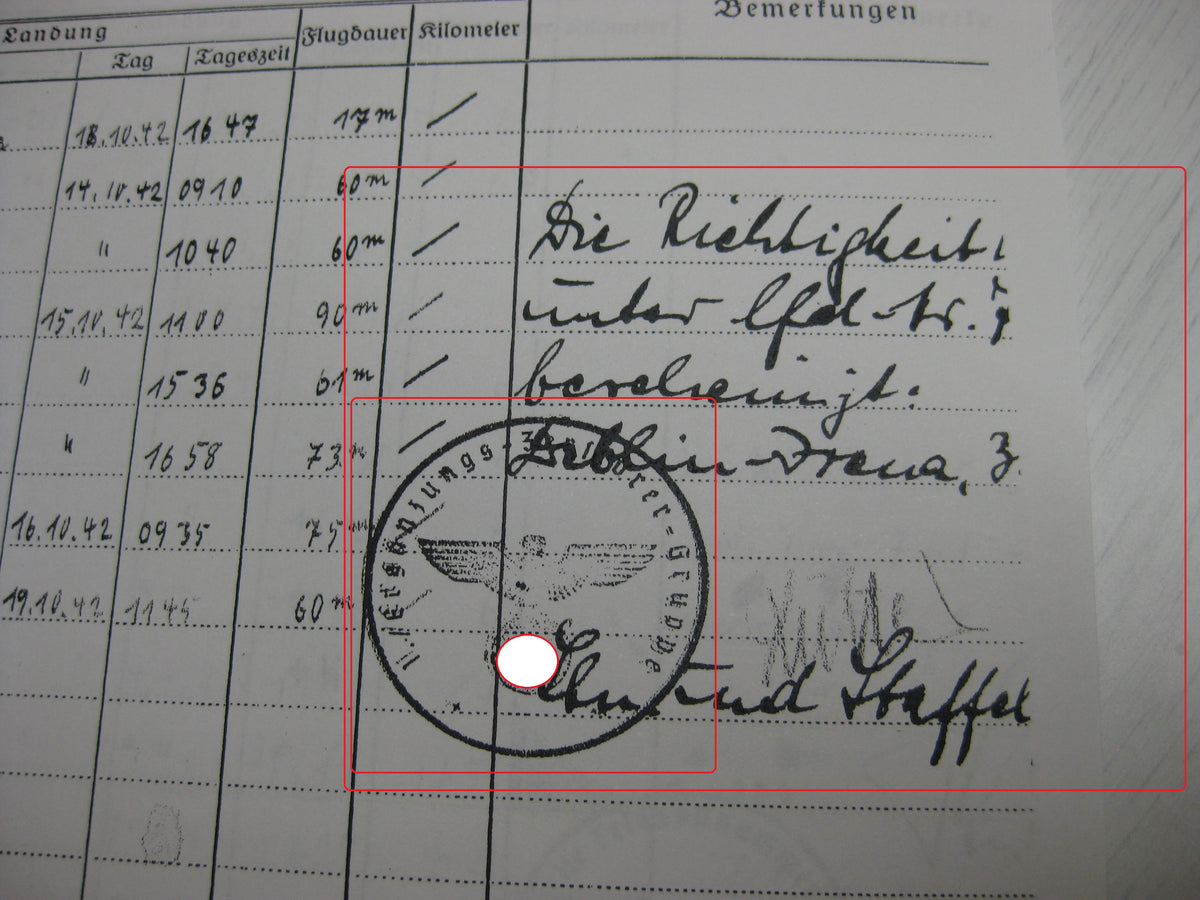 Kopie Flugbuch Luftwaffe Träger goldene Frontflugspange 974 Flüge mit 163 (!!) eingetragenen Feindflügen