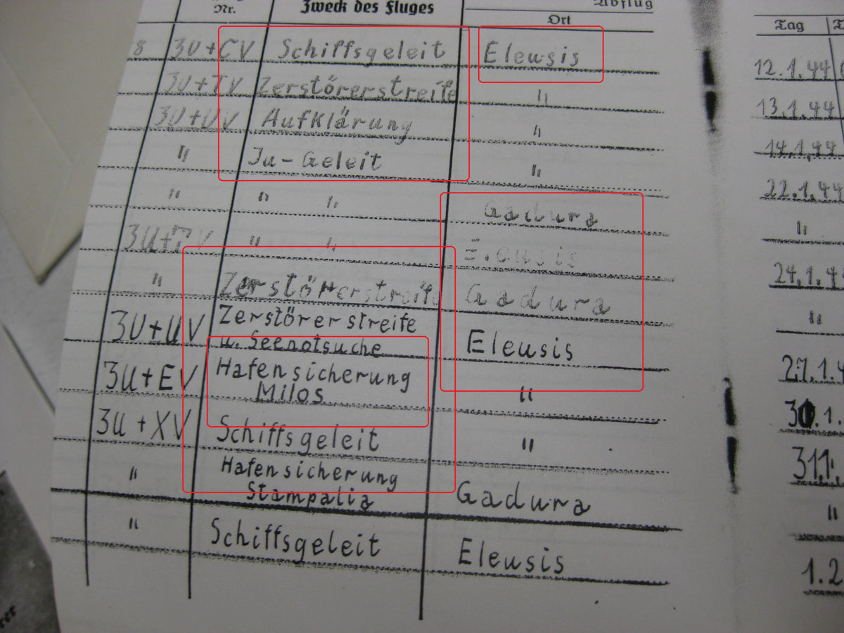 Kopie Flugbuch Luftwaffe Träger goldene Frontflugspange 974 Flüge mit 163 (!!) eingetragenen Feindflügen
