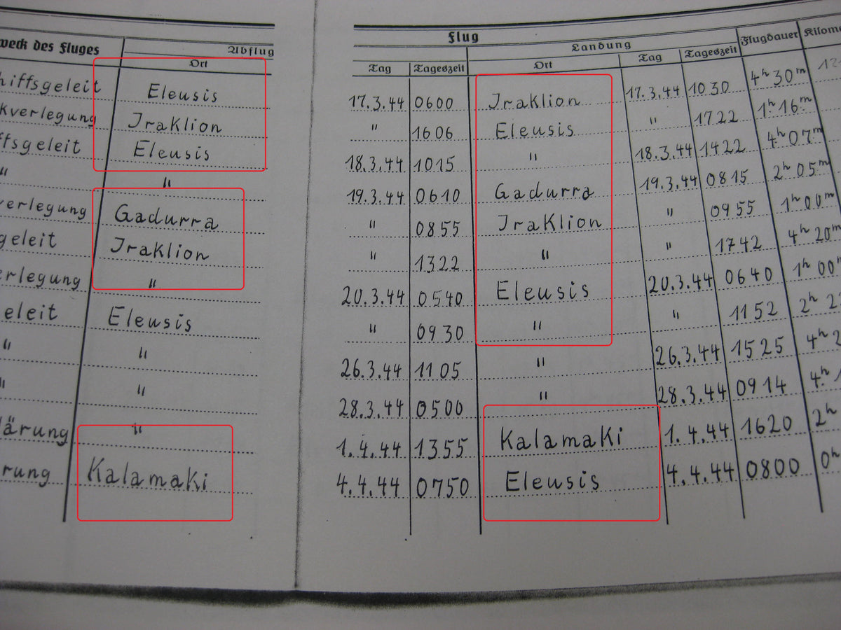 Kopie Flugbuch Luftwaffe Träger goldene Frontflugspange 974 Flüge mit 163 (!!) eingetragenen Feindflügen