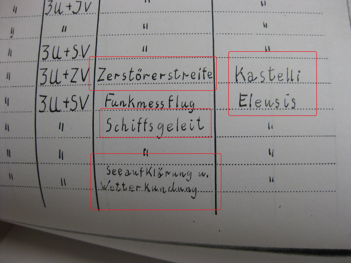 Kopie Flugbuch Luftwaffe Träger goldene Frontflugspange 974 Flüge mit 163 (!!) eingetragenen Feindflügen