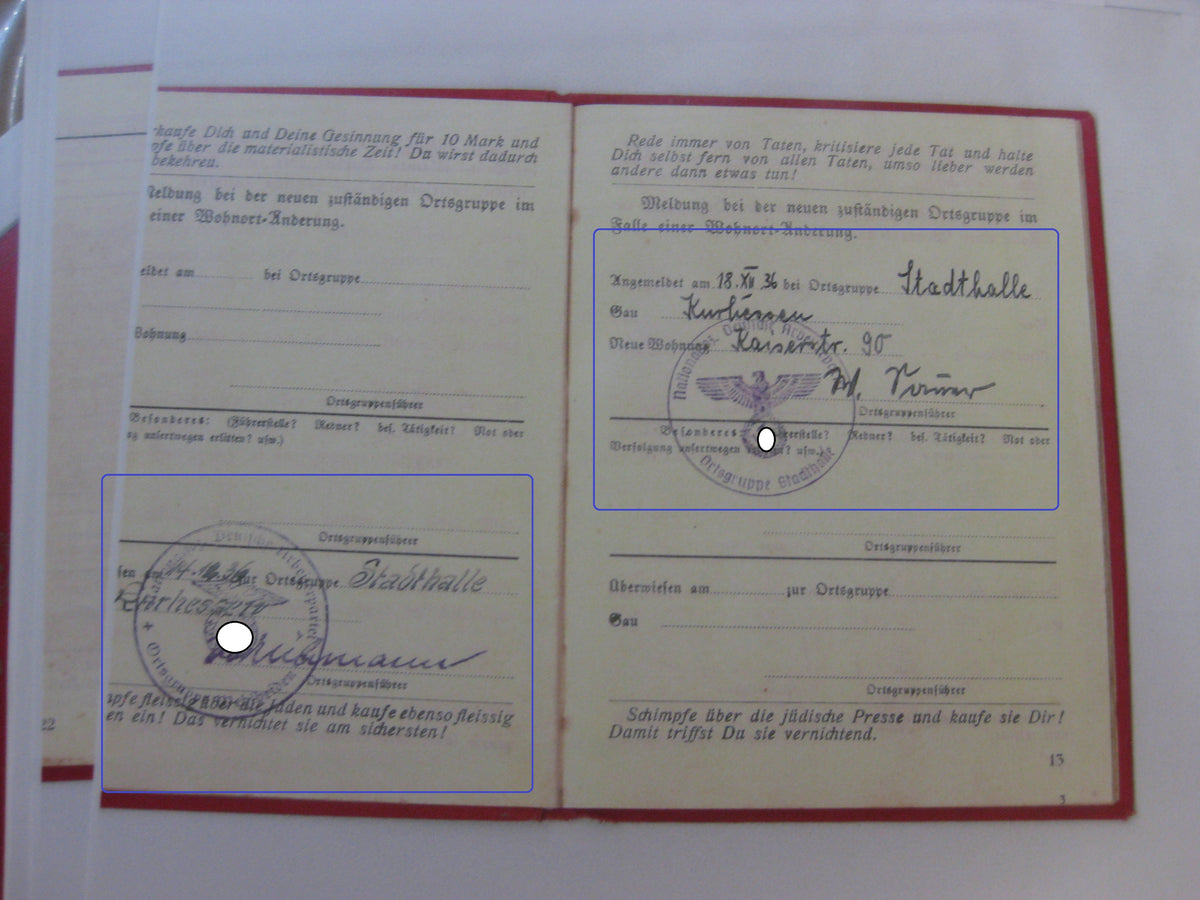 Kopie vom Parteibuch eines  Blutordenträger Hessen Uniformfoto