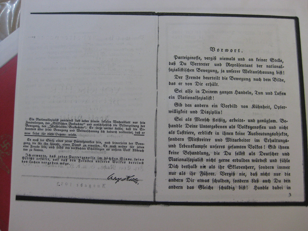 Kopie vom Parteibuch eines  Blutordenträger Hessen Uniformfoto