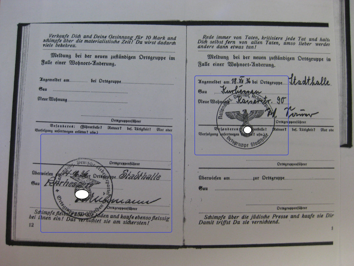 Kopie vom Parteibuch eines  Blutordenträger Hessen Uniformfoto