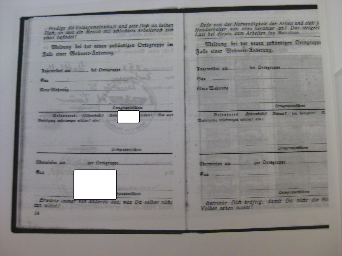 Kopie vom Parteibuch eines  Blutordenträger Hessen Uniformfoto