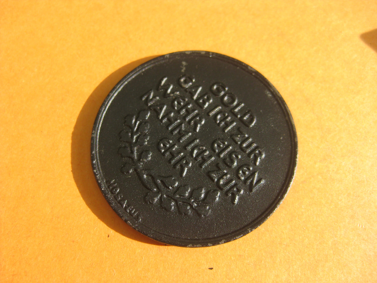 Medaille in Eiserner Zeit Gold gab ich zur Wehr Eisen nahm ich zur Ehr Eisenbahner