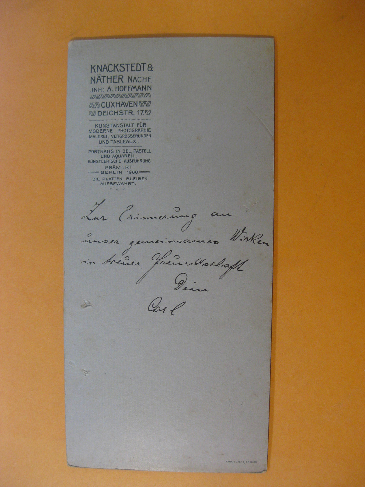 Foto Deutsches Reich 1.Weltkrieg Unteroffizier Cuxhaven