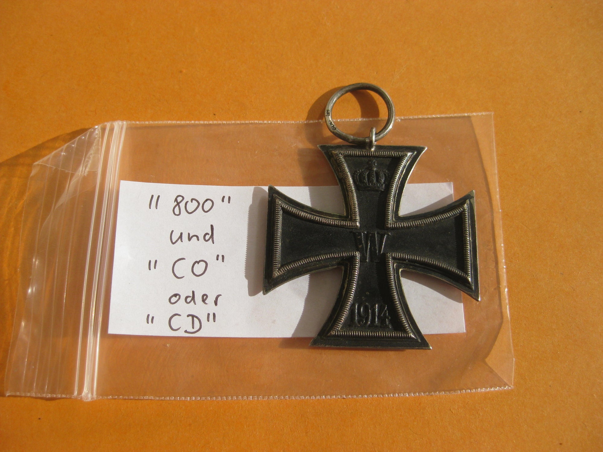 Eisernes Kreuz 2.Klasse 1914 (EK2/14) in 800er SILBER mit 2 Punzen !!