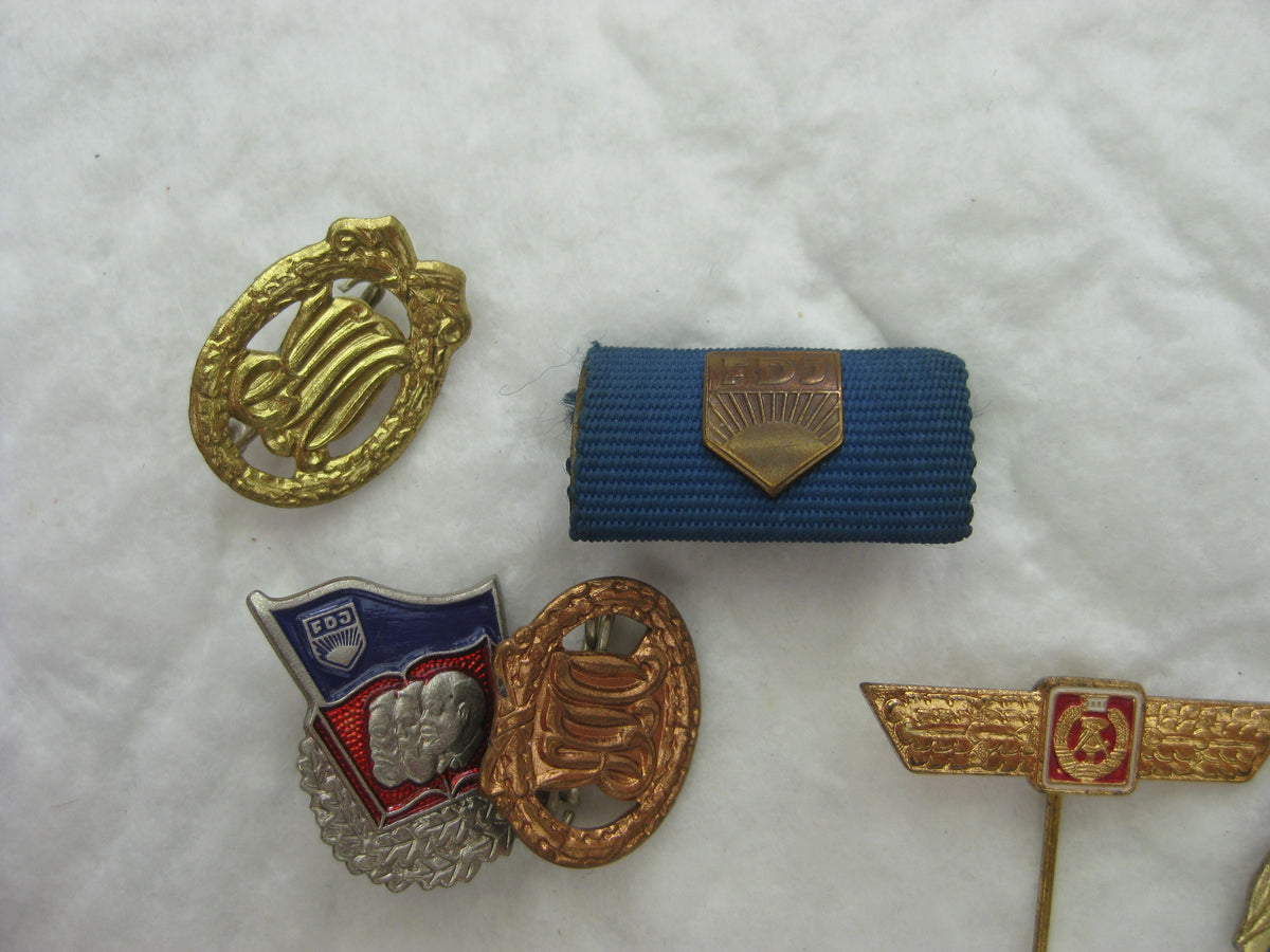 6 verschiedene Miniaturen Sportabzeichen  Orden DDR FDJ