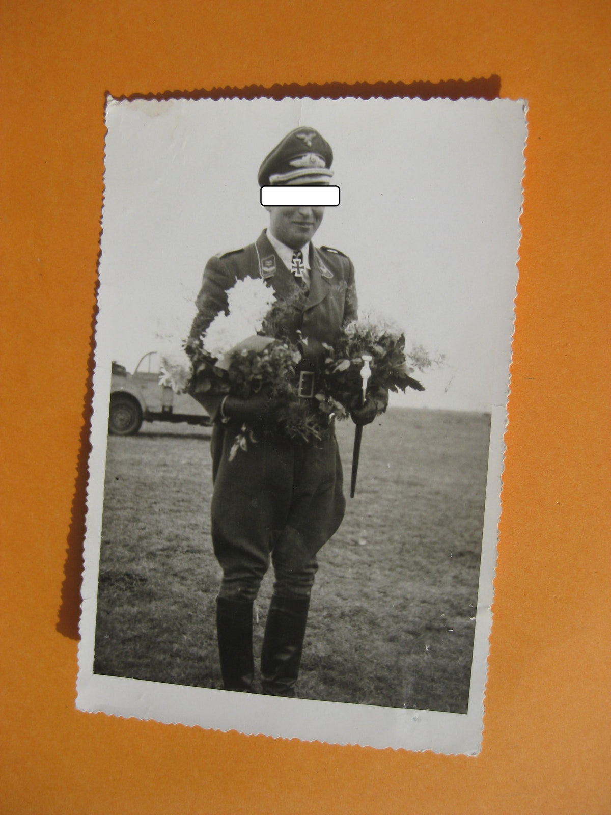 Extrem Seltenes Trägerfoto Flakartillerie Stalingrad / Ritterkreuzträgerfoto