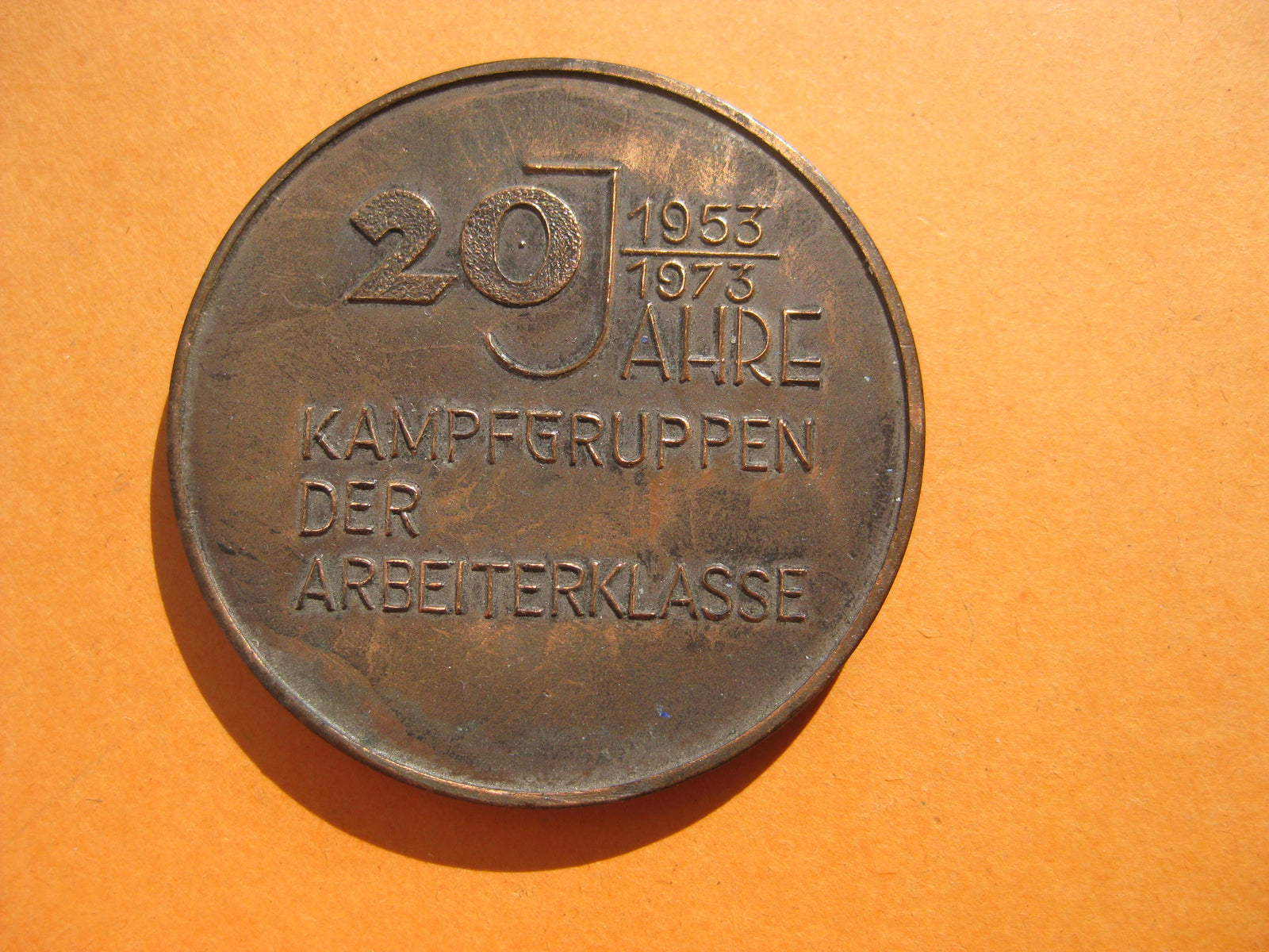 Medaille 20 Jahre Kampfgruppen der Arbeiterklasse 1953 - 1973 DDR NVA