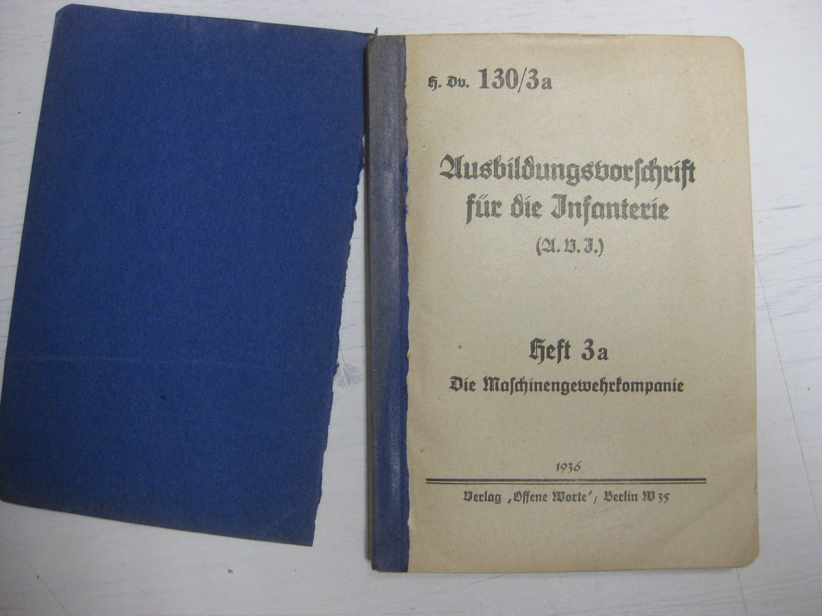 Originalausgabe Heft / Buch Ausbildungsvorschrift für die Infanterie 1936