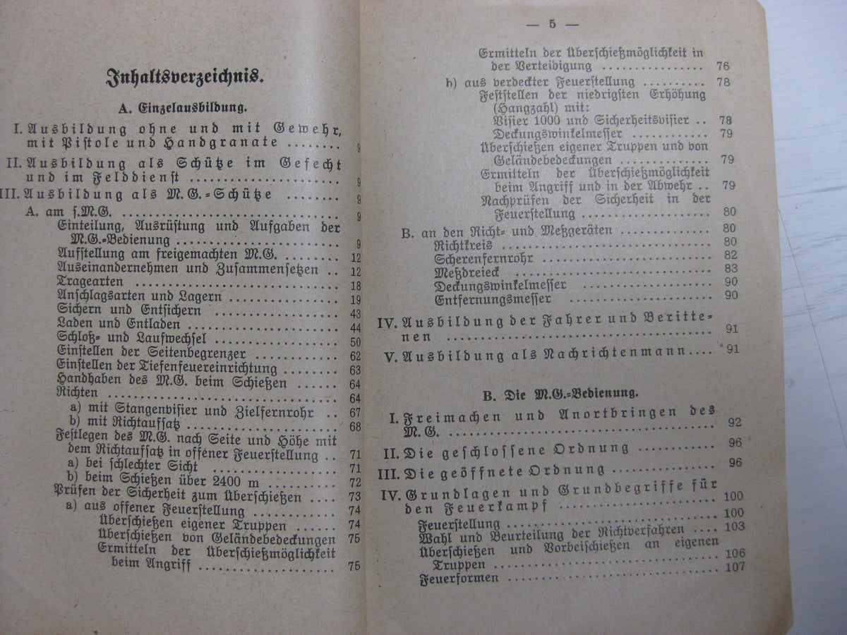 Originalausgabe Heft / Buch Ausbildungsvorschrift für die Infanterie 1936