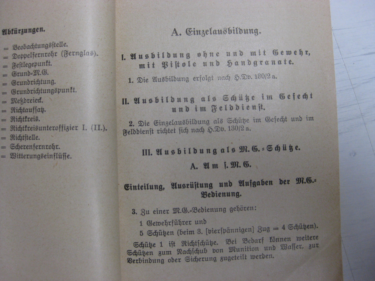 Originalausgabe Heft / Buch Ausbildungsvorschrift für die Infanterie 1936