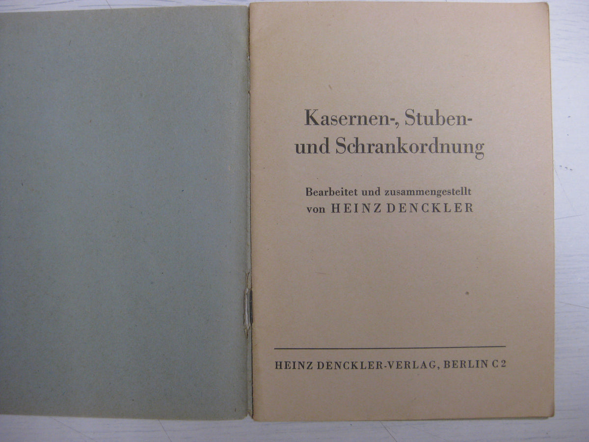 Originalausgabe Heft / Buch Kasernen und Stubenordnung