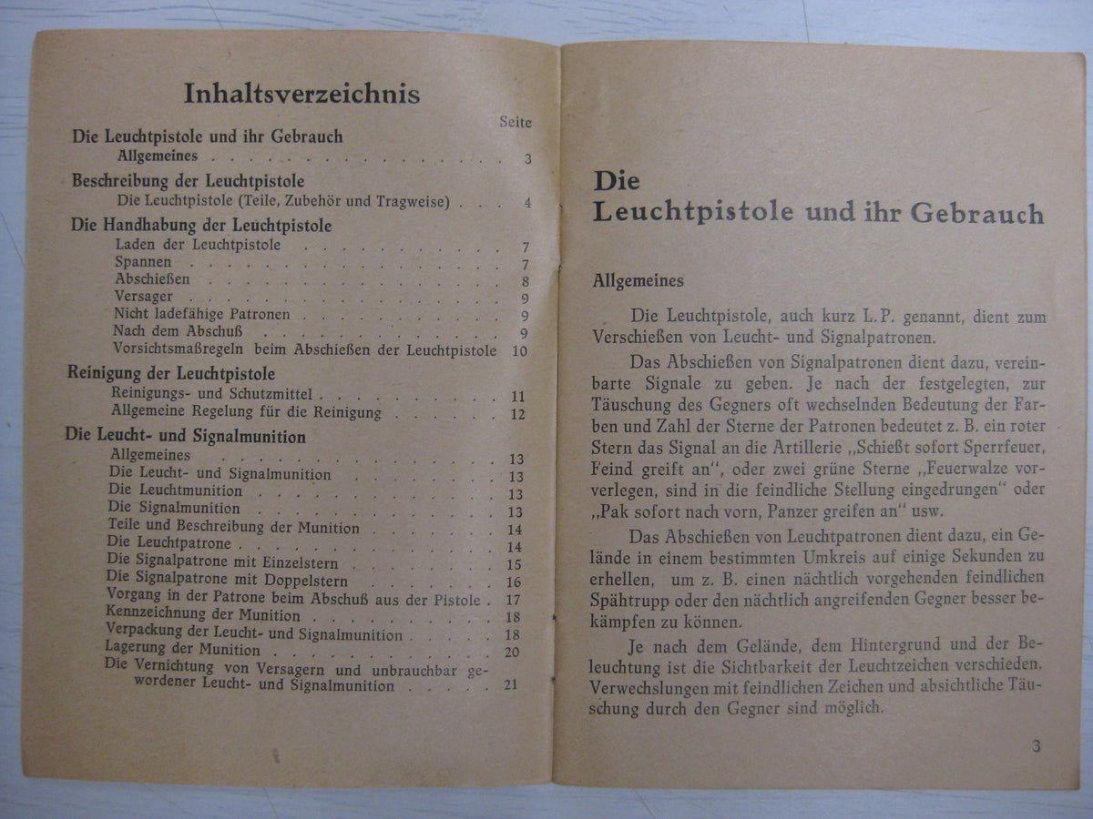 Originalausgabe Heft / Buch Die Leuchtpistole und ihr Gebrauch