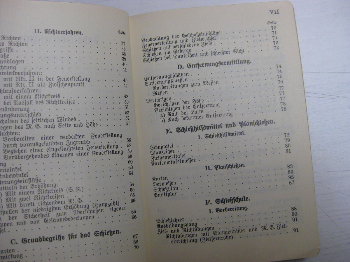 Originalausgabe Heft / Buch Schießvorschrift für das schwere Maschinengewehr