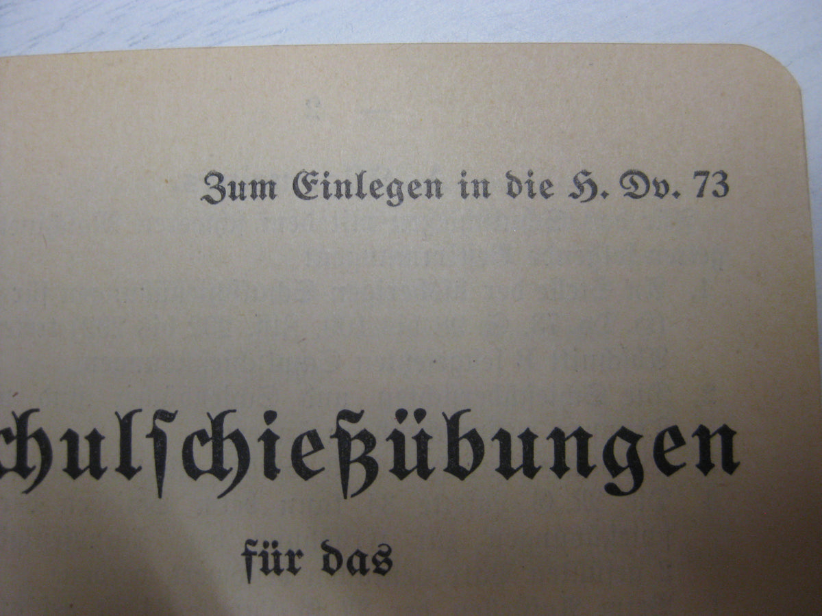 Originalausgabe Heft / Buch Schießvorschrift für das schwere Maschinengewehr