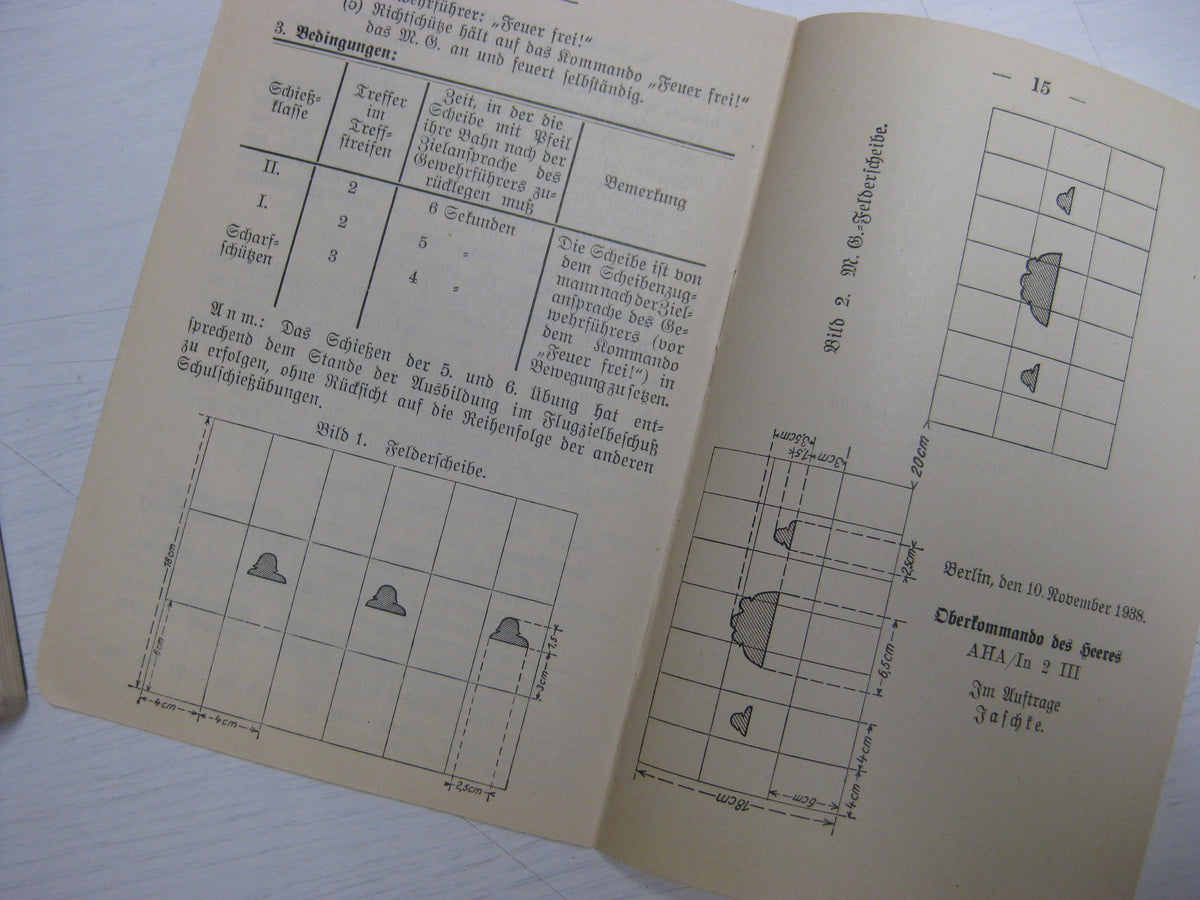 Originalausgabe Heft / Buch Schießvorschrift für das schwere Maschinengewehr
