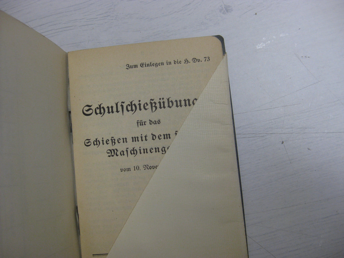 Originalausgabe Heft / Buch Schießvorschrift für das schwere Maschinengewehr