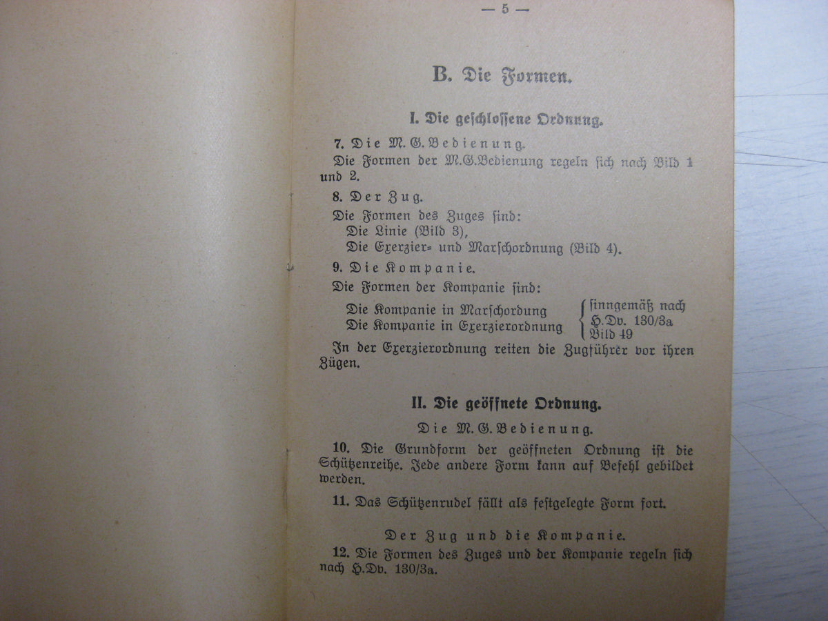 Originalausgabe Heft / Buch Gliederung der Kampfweise