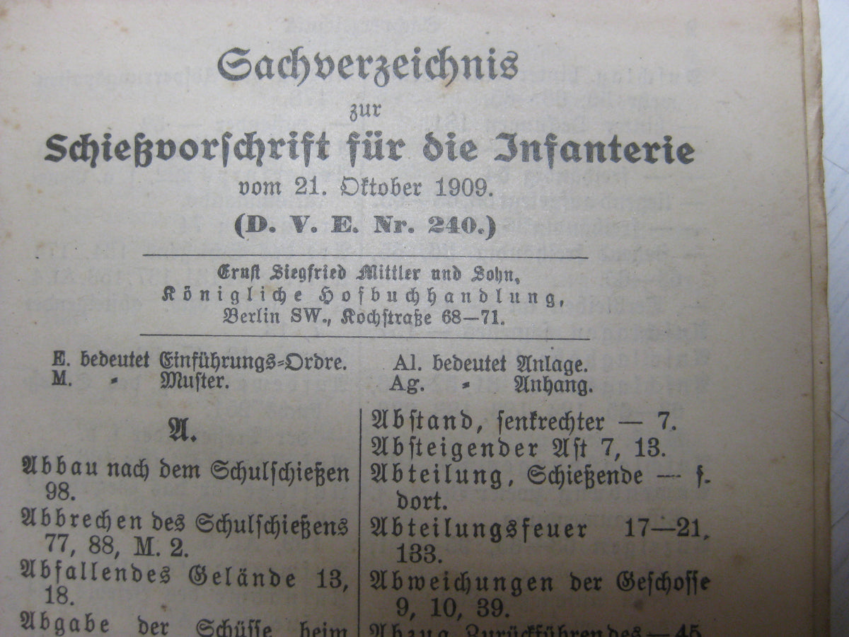 Originalausgabe Heft / Buch Schießvorschrift für die Infanterie