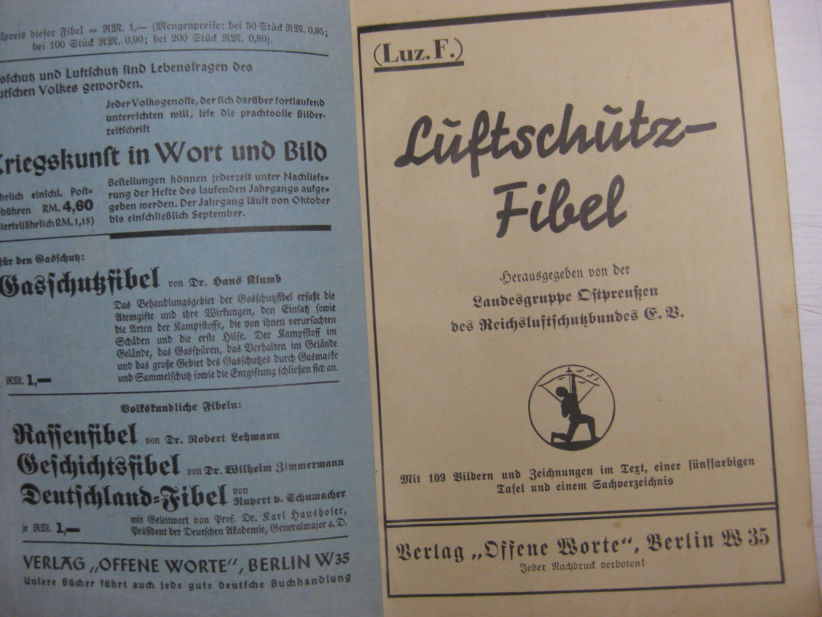 Originalausgabe Heft / Buch Die Luftschutz-Fibel 1933