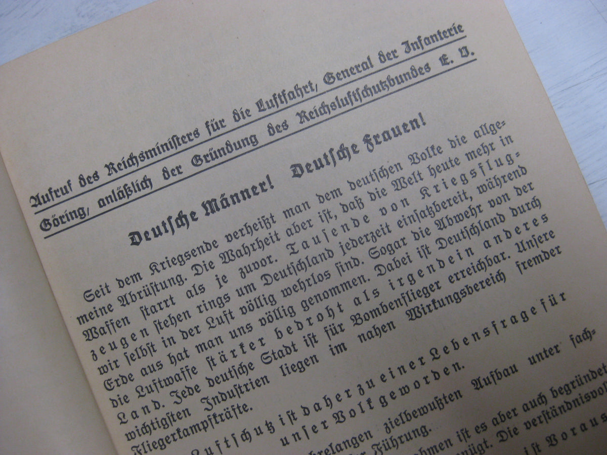 Originalausgabe Heft / Buch Die Luftschutz-Fibel 1933