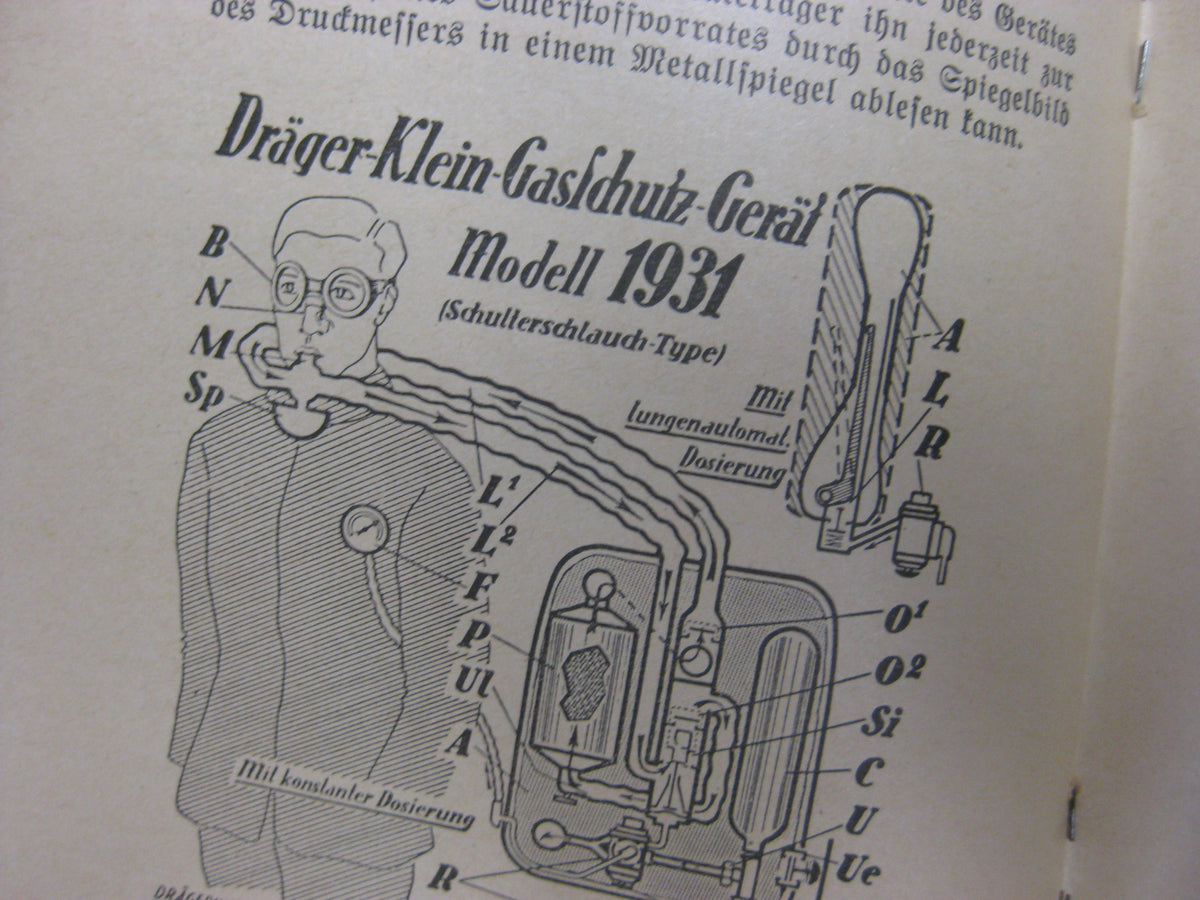 Originalausgabe Heft / Buch Gasschutz Gashilfe gegen Giftgase