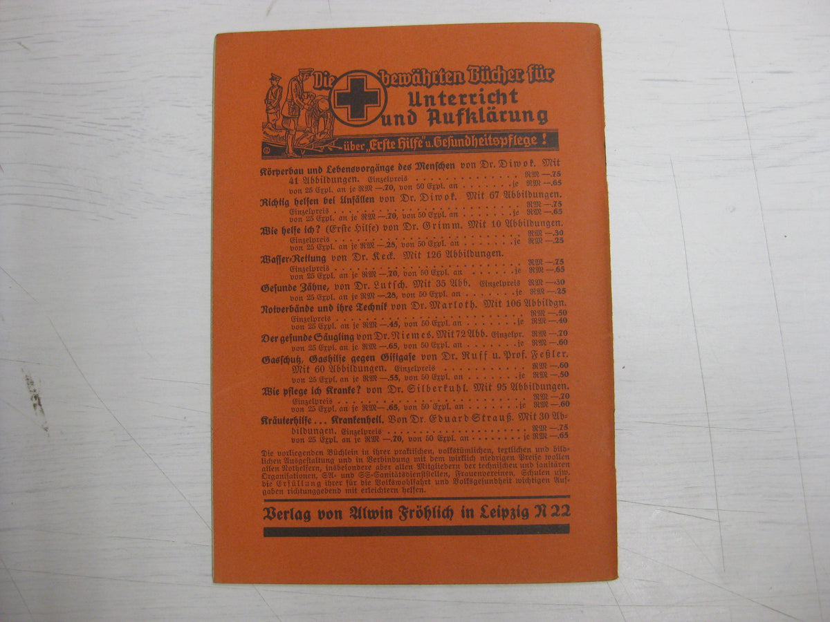 Originalausgabe Heft / Buch Gasschutz Gashilfe gegen Giftgase