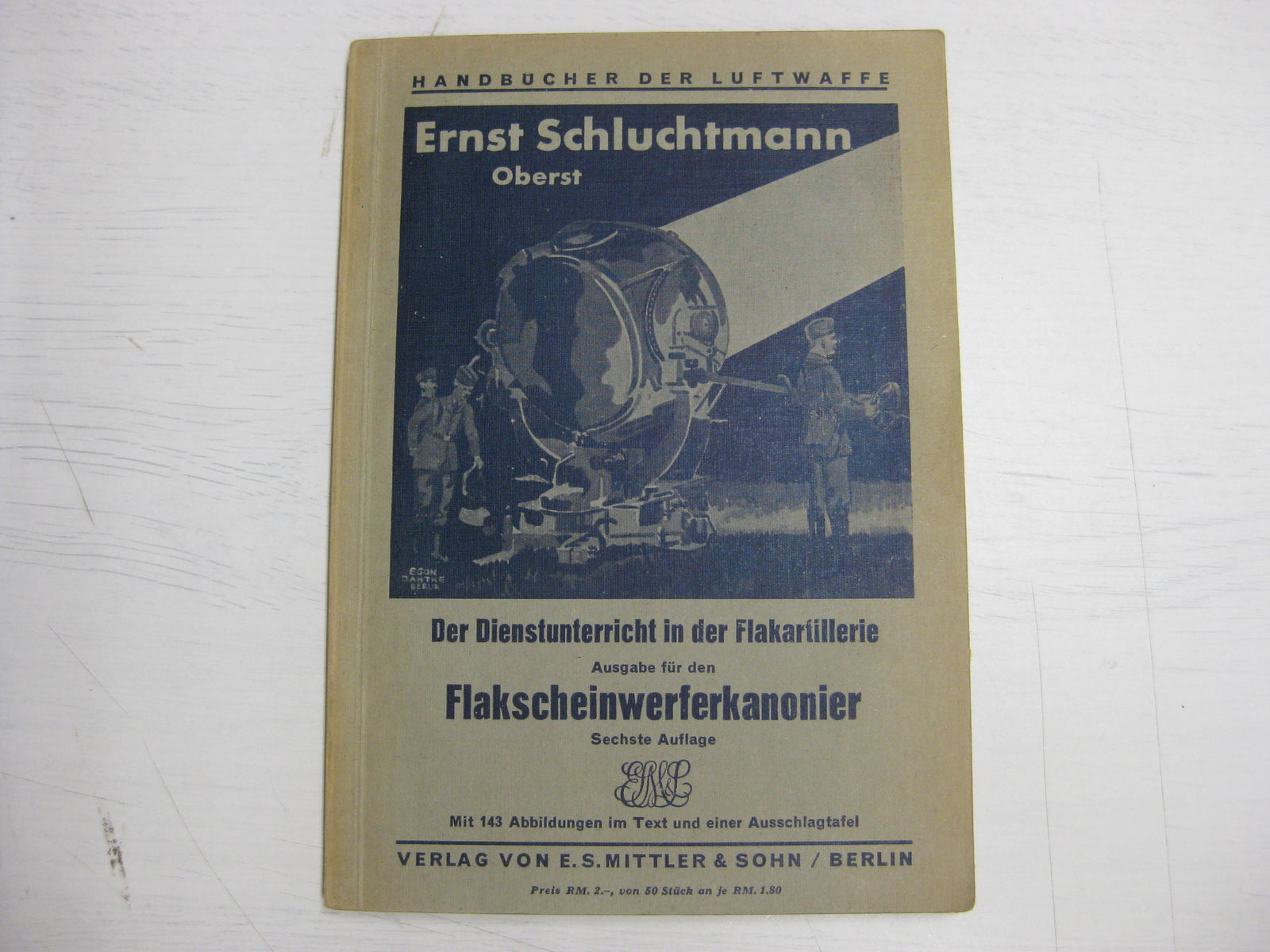 Originalausgabe Heft / Buch Flakscheinwerferkanonier