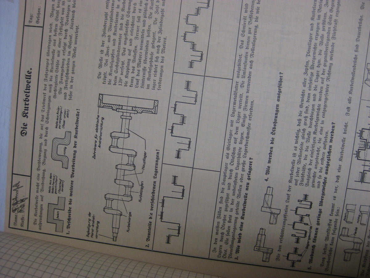 Originalausgabe  Werk- und Arbeitsblätter für Kraftfahrzeuggewerbe KFZ